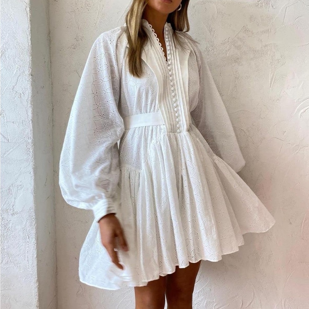 White Mini Swing High-Low Tunic